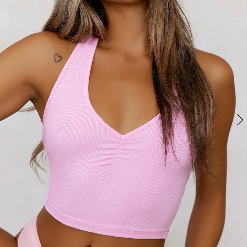 Hello Molly Pink Halter Top